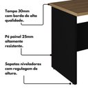 Ver imagem 5 de Conjunto para Escritório com Mesa Diretor, 1 Armário Alto e 1 Baixo Espresso Móveis Macadâmia Preto Marrom