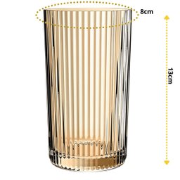 Jogo com 6 Copos de Vidro Graffiato Âmbar para Suco ou Água 420ml - 2