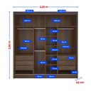 Ver imagem 6 de Guarda-roupa Casal 100% Mdf 2 Portas com Espelho 6 Gavetas California