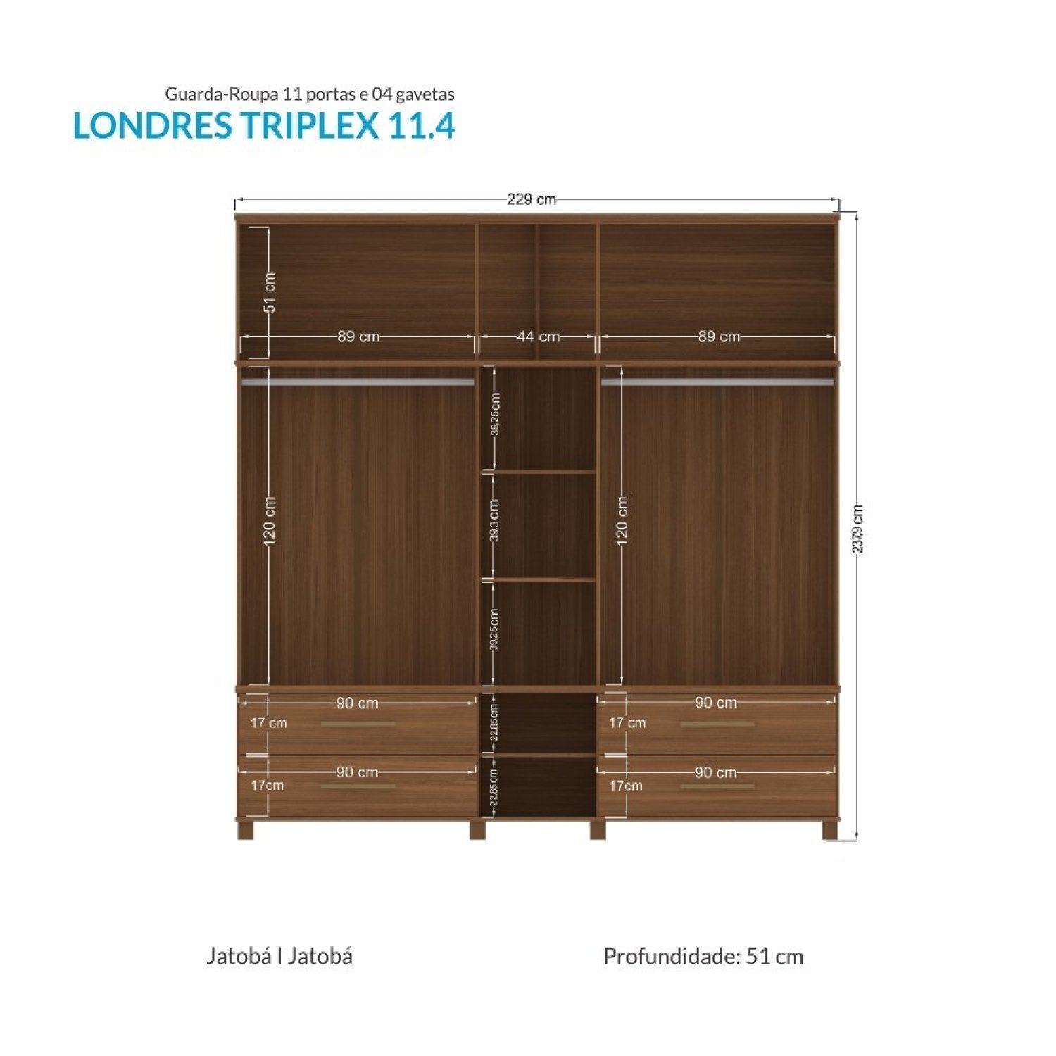 Guarda Roupa Londres Triplex 11.4 - 4