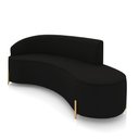 Ver imagem 1 de Sofá 4 Lugares Orgânico 220cm Pé Dourado Morgan Suede Preto D03 - D'Rossi