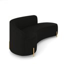 Ver imagem 6 de Sofá 4 Lugares Orgânico 220cm Pé Dourado Morgan Suede Preto D03 - D'Rossi