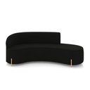 Ver imagem 5 de Sofá 4 Lugares Orgânico 220cm Pé Dourado Morgan Suede Preto D03 - D'Rossi