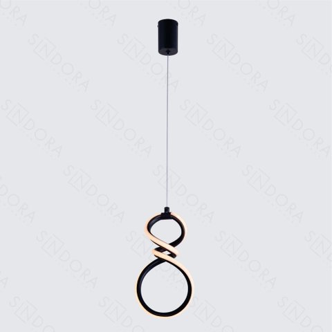 Lustre Pendente Led 3000k 16w Bivolt Ø26x15x9cm Metal Preto - Sindora Iluminação Dcd03255