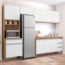 Ver imagem 5 de Cozinha com Balcão e Tampo 150cm Andréia Amêndoa Branco - Ajl