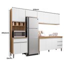 Ver imagem 2 de Cozinha com Balcão e Tampo 150cm Andréia Amêndoa Branco - Ajl