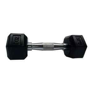 Halteres Sextavado Injetado com Pegada Cromada 3,0kg