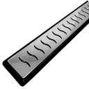 Ver imagem 2 de Ralo Linear Banheiro Seca Box 5x100 Inox Ondas Espelhado Coletor Preto com Sifão Tela (5cm x 100cm)