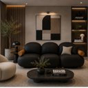 Ver imagem 3 de Sofá Leaf 250 cm 3 Lugares Orgânico Luxo Sala de Estar: Courino Sintético Preto
