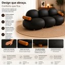 Ver imagem 7 de Sofá Leaf 250 cm 3 Lugares Orgânico Luxo Sala de Estar: Courino Sintético Preto