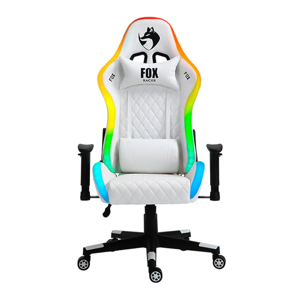 Cadeira Gamer Fox Racer Rgb Branca com Iluminação (led) - Logo Preta - 2
