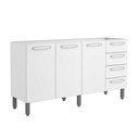 Ver imagem 1 de Gabinete Armário Cozinha Evidence Aço 4 Portas 3 Gavetas 160cm Branco - Bertolini