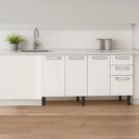 Ver imagem 2 de Gabinete Armário Cozinha Evidence Aço 4 Portas 3 Gavetas 160cm Branco - Bertolini
