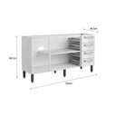 Ver imagem 4 de Gabinete Armário Cozinha Evidence Aço 4 Portas 3 Gavetas 160cm Branco - Bertolini