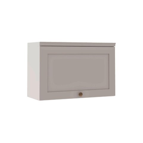 Armário Aéreo Porta Basculante 70cm P/ Cozinha Modulada Mdf Cor:fendi com Branco