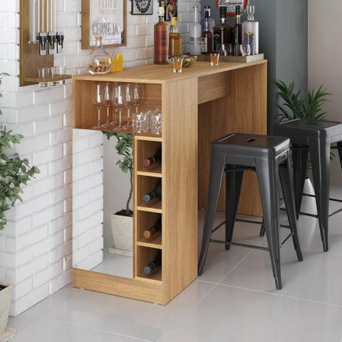 Bar Bancada com Adega 1 Porta e Espelho Multimóveis MP1090