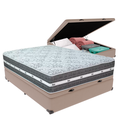 Ver imagem 1 de Cama Box Baú Bege e Colchão Black Graphite Molas Ensacadas Casal 138x188x32 Anjos