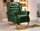 Ver mais imagens de Poltrona Imperador Chesterfield com Puff Decoração Sala Quarto Recepção - Couríssimo Verde