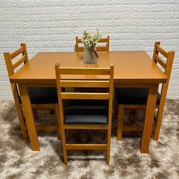 Conjunto Fixo Paraná Ultra Mesa 120x80 com 4 Cadeiras Estofadas Cor:mel - 1