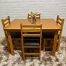 Conjunto Fixo Paraná Ultra Mesa 120x80 com 4 Cadeiras Estofadas Cor:mel - 1