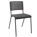 Ver imagem 2 de Kit 06 Cadeiras Empilhável Fixa Escritório Multiuso Base Preta Kimi P03 Preto - Lyam Decor