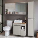 Ver imagem 1 de Conjunto para Banheiro 148cm com 4 Peças Gabinete Suspenso com Cuba Bangladesh