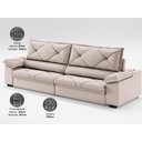 Ver imagem 5 de Sofá com Carregador Usb e Molas no Assento Retrátil Reclinável Nice 2,90m Velosuede - Netsofas