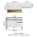 Ver imagem 3 de Cozinha Modulada 3 Pecas Balcao Pia Line Ktp Supremo Cp Freijo