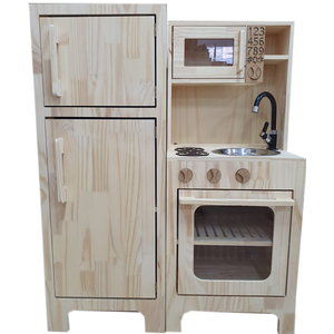 Cozinha Montessoriana Pequena C/ Geladeira Fashion Toys