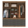 Guarda Roupa 6 Portas 9 Gavetas Star 6.9 - 2