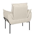 Ver imagem 5 de Poltrona Sofá Luxo Base Metal Preto Recepção Escritório Cor:bege
