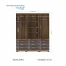 Guarda Roupa 6 Portas 9 Gavetas Star 6.9 com Pés - 4
