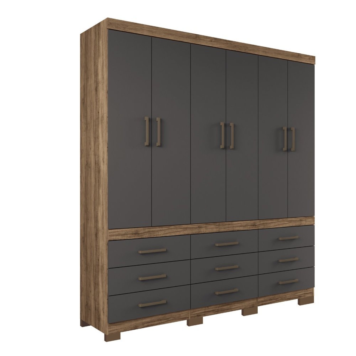 Guarda Roupa 6 Portas 9 Gavetas Star 6.9 com Pés - 3