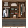 Guarda Roupa 6 Portas 9 Gavetas Star 6.9 com Pés - 2