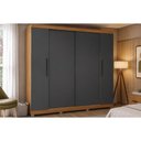 Ver imagem 1 de Guarda Roupa Casal 4PTS 3GAV Pé CB03T591 Grafite Kappesberg