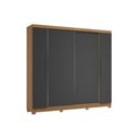 Ver imagem 2 de Guarda Roupa Casal 4PTS 3GAV Pé CB03T591 Grafite Kappesberg