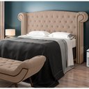 Ver imagem 2 de Cabeceira Cama Box King com Tachas 195 cm Sofia P05 Veludo Bege - Lyam Decor