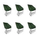 Ver imagem 1 de Kit 6 Poltronas Luxo Alana Suede Verde Base Ferro Preto - Pallazio