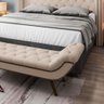 Recamier Calçadeira King 195 cm em Tecido Sintético Bege com Tachas Cisne - Larbelle - 2