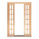 Ver imagem 1 de Porta Balcão de Correr de Madeira Padrão Cedro Quadriculada Reto Bat.14 Cm-2.15(a)x1.60(l)