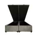 Ver imagem 1 de Cama Box Baú Queen Bipartido Blindado Suede Cinza Com Pistão A Gás