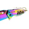 Canivete Aço Inox Sobrevivência Semi-automático Edc Fade Bushcraft Paracord - Rainbow Cor:arc - 9