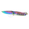 Canivete Aço Inox Sobrevivência Semi-automático Edc Fade Bushcraft Paracord - Rainbow Cor:arc - 1