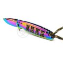 Ver imagem 6 de Canivete Aço Inox Sobrevivência Semi-automático Edc Fade Bushcraft Paracord - Rainbow Cor:arc