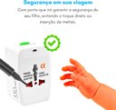 Ver imagem 3 de Adaptador Tomada Universal Viagem Internacional Uk Eua Europa Asia C/ 2 USB