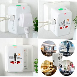 Adaptador Tomada Universal Viagem Internacional Uk Eua Europa Asia C/ 2 USB - 11