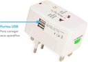 Ver imagem 2 de Adaptador Tomada Universal Viagem Internacional Uk Eua Europa Asia C/ 2 USB