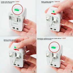 Adaptador Tomada Universal Viagem Internacional Uk Eua Europa Asia C/ 2 USB - 10