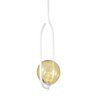 Lustre Pendente On Clip - Branco com Globo de Vidro Âmbar - 5