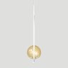 Lustre Pendente On Clip - Branco com Globo de Vidro Âmbar - 4